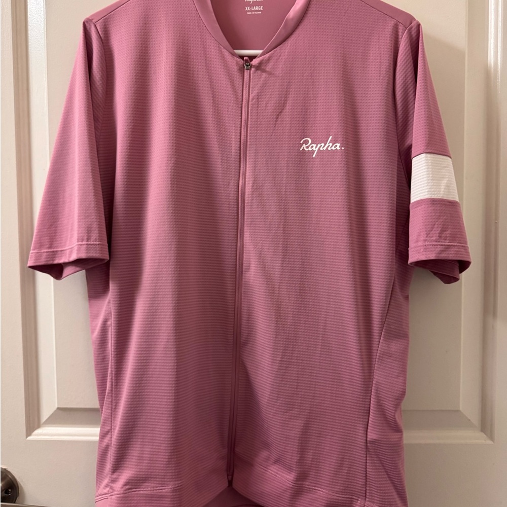 Rapha Short Sleeve Cycling Jersey in Dusty Rose with White Accent